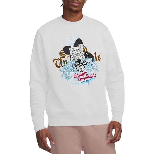 SvampBob Fyrkant Unisex Vuxen Simply Unsinkable Sweatshirt White L