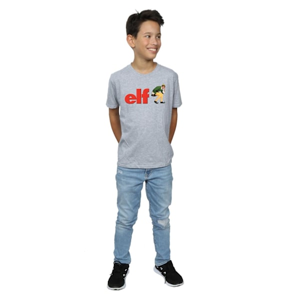 Elf Boys Crouching Logo T-shirt 5-6 år Sports Grey Sports Grey 5-6 Years