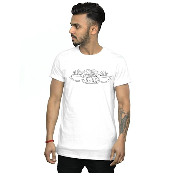 Friends Mens Central Perk Outline T-Shirt S Vit White S