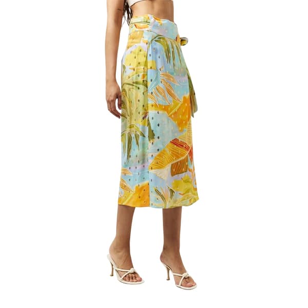 Never Fully Dressed Dam Jaspre Omlott Midi Kjol 18 UK Blue 18 UK
