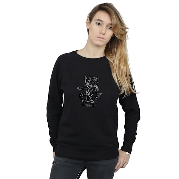 Looney Tunes Dam/Damer Bugs Bunny Ritinstruktioner Sweatshirt Black XL