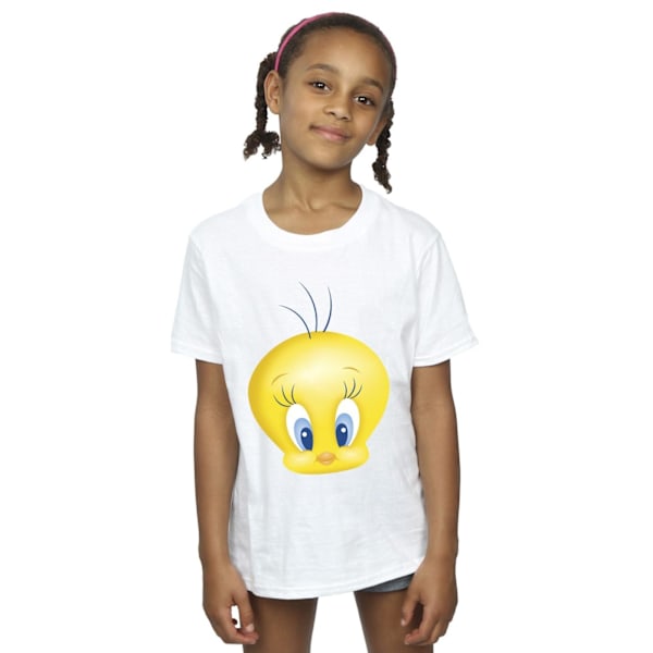 Looney Tunes Girls Tweety Face Bomull T-shirt 3-4 år Vit White 3-4 Years