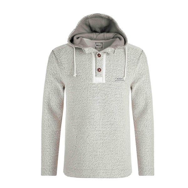 Weird Fish Bakersfield Macaroni Hoodie med Knappar i Halsen för Män 4XL Ecr Ecru 4XL