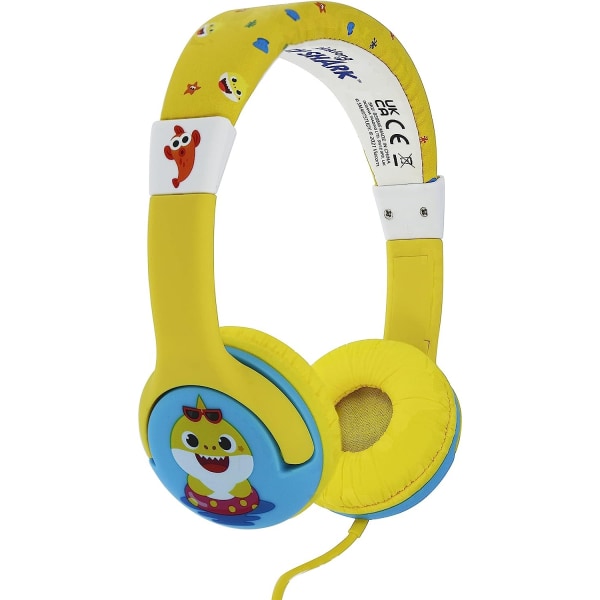Baby Shark Barn/barn semester med Oli On-Ear hörlurar på Yellow/Blue One Size