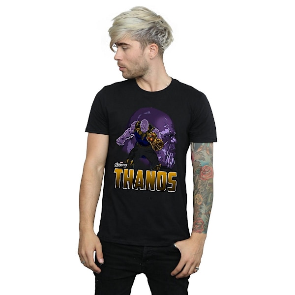 Avengers Infinity War Herr Thanos Bomull T-shirt S Svart Black S