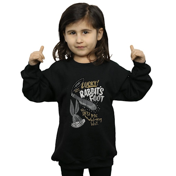 Looney Tunes Girls Bugs Bunny Rub Me The Wrong Way Sweatshirt 7 Black 7-8 Years