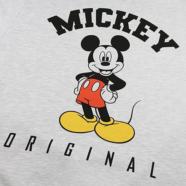 Disney Dam/Kvinnor Hej Mickey Mouse Sweatshirt L Ljusgrå Light Grey/Black L