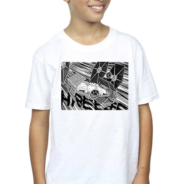 Star Wars Boys Anime Plane T-Shirt 3-4 år Vit White 3-4 Years