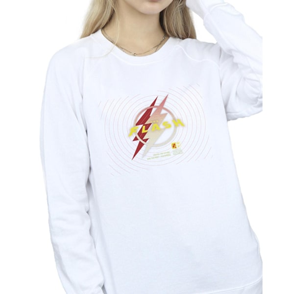 DC Comics Dam/Kvinnor The Flash Blixtlogotyp Sweatshirt S W White S