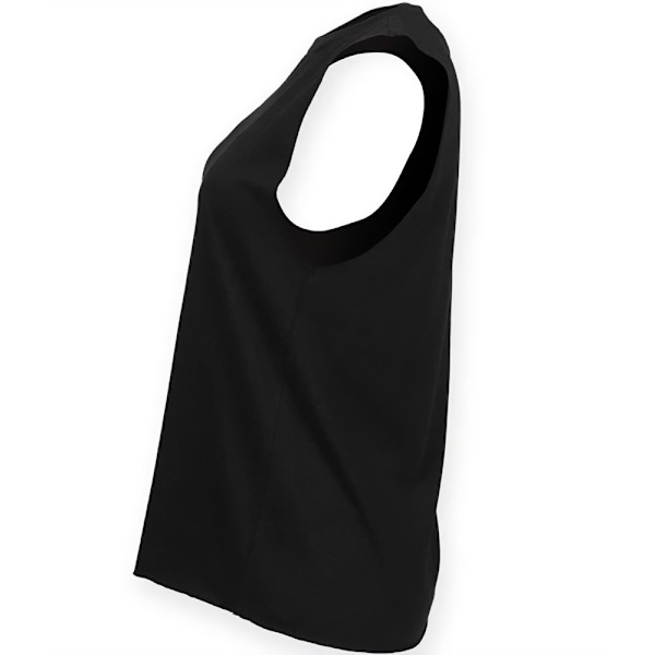 Skinni Fit Dam/Kvinnor Hög Hals Tank Top 8 UK Svart Black 8 UK