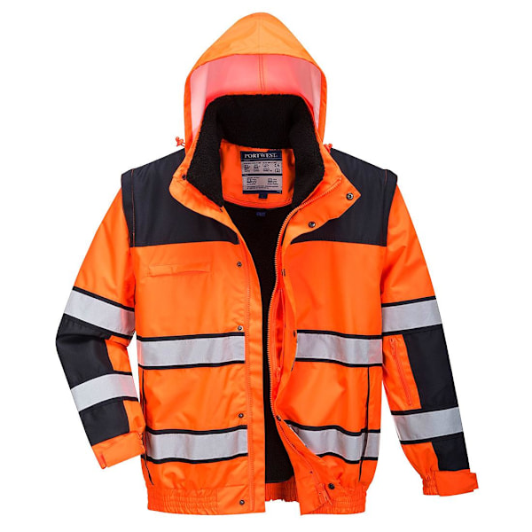 Portwest Herr Classic Contrast Hi-Vis Säkerhetsbomberjacka L Orange/Svart Orange/Black L