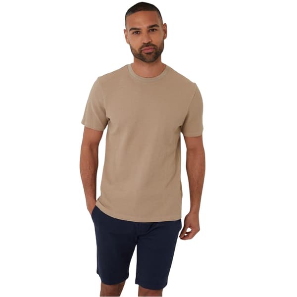 Threadbare Herr Våfflad Regular T-shirt L Stone Stone L