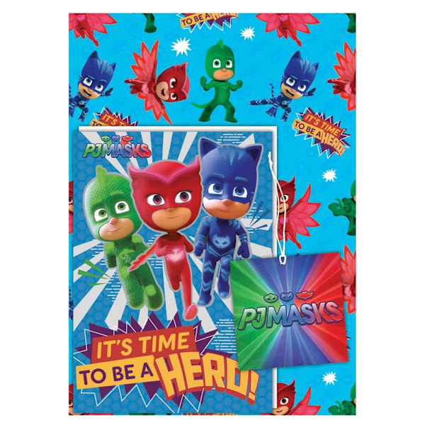 PJ Masks It's Time To Be A Hero Födelsedagskort En Storlek Flerfärgad Multicoloured One Size