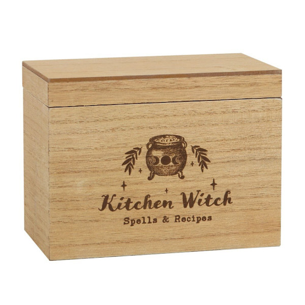 Something Different Kitchen Witch Trä Receptlåda En Storlek Br Brown One Size