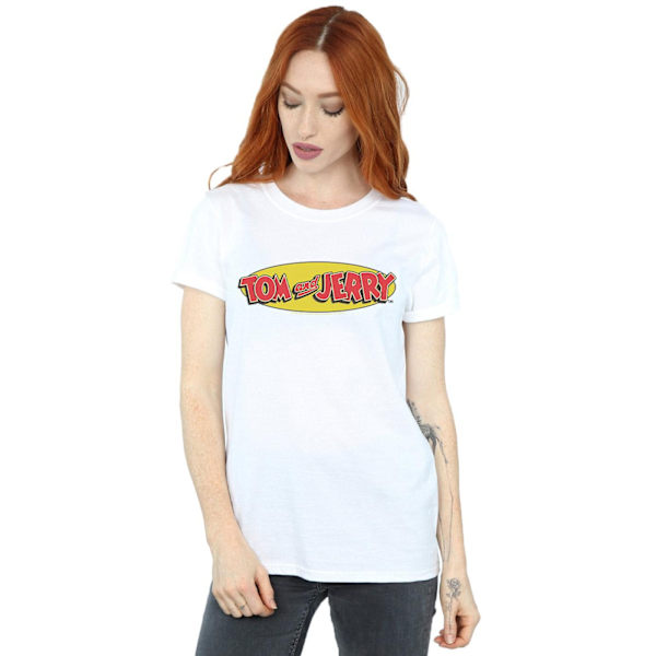 Tom And Jerry Dam/Damer Inline Logo Bomull Boyfriend T-Shir White S