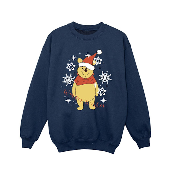 Disney Girls Winnie The Pooh Winter Wishes Sweatshirt 5-6 år Navy Blue 5-6 Years