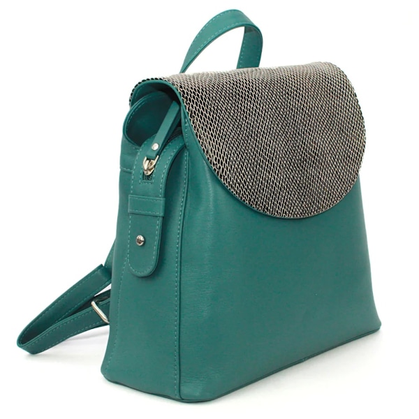 Eastern Counties Leather Petra Ormmönstrad Läderryggsäck En Aqua Blue One Size