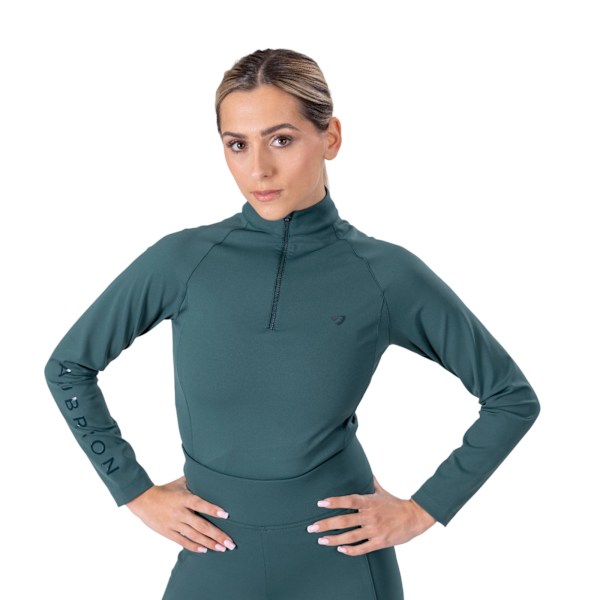 Aubrion Eltar Base Layer Topp med Kvart Zip för Kvinnor/Dam L Grön Green L
