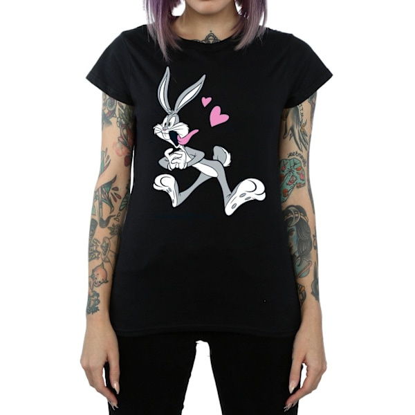 Looney Tunes Dam/Damer Bugs Bunny In Love Bomull T-shirt S Black S