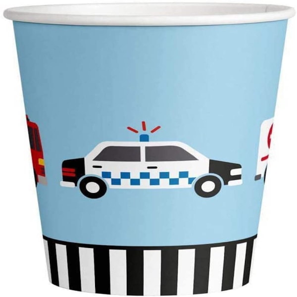 Amscan On The Road Paper Happy Birthday Party Cup (paket med 8) O Blue/White/Black One Size