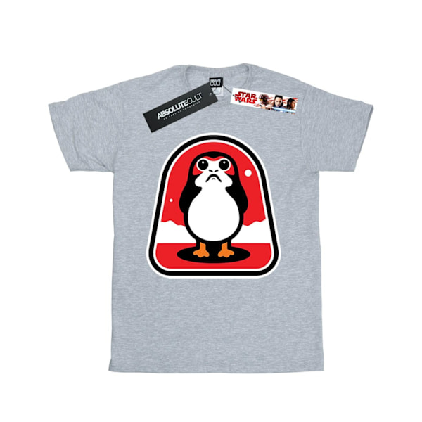 Star Wars Girls The Last Jedi Porgs Badge Bomull T-shirt 7-8 år Sports Grey 7-8 Years