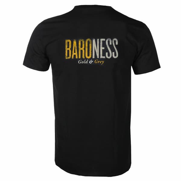 Baroness Unisex Vuxen Guld & Grå Baktryck Bomull T-shirt L B Black L