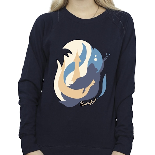 Disney Dam/Kvinnor Den Lilla Sjöjungfrun Färg Silhuetter Tröja Navy Blue M