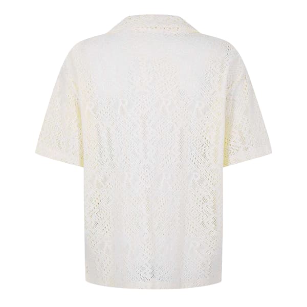 Represent Herrskjorta i bomull med virkade detaljer S Off White Off White S