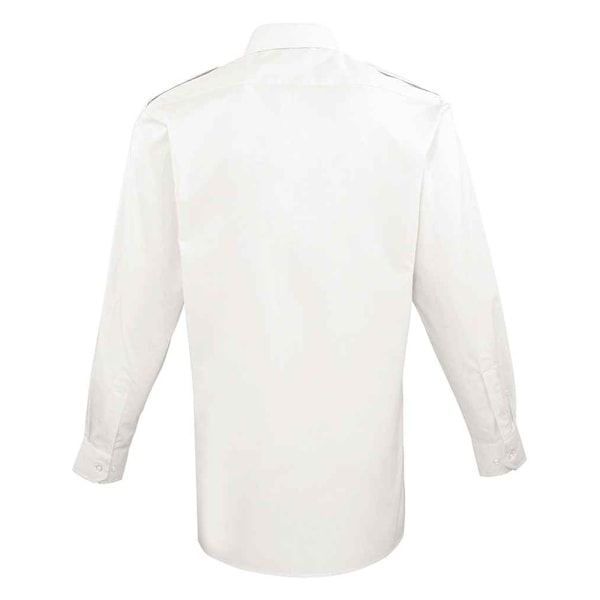 Premier Herr Långärmad Pilotskjorta 15.5in Vit White 15.5in