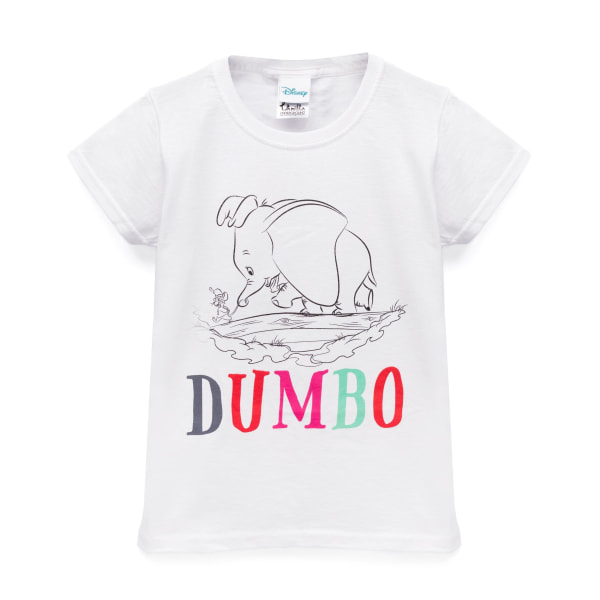 Dumbo Girls Sketch T-Shirt 5-6 år Vit White 5-6 Years