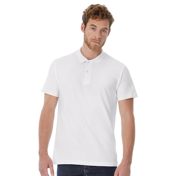 B&C ID.001 Herr Kortärmad Polotröja 4XL Vit White 4XL
