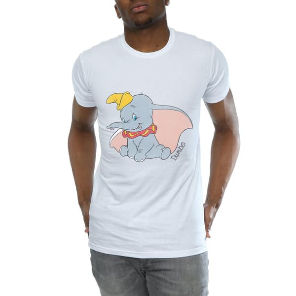 Dumbo Klassisk T-shirt i Bomull för Herr M Vit White M