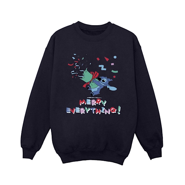 Disney Dam/Kvinnor Lilo Och Stitch Stitch Merry Everything Sweatshirt Navy Blue XL