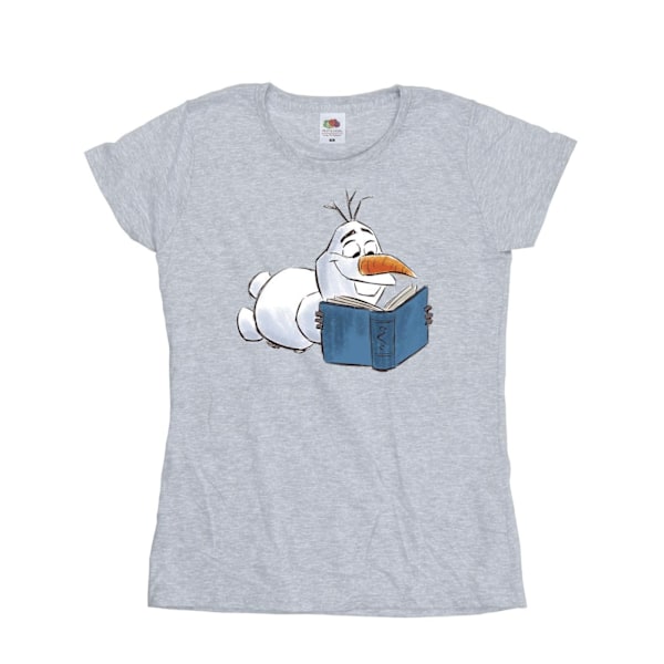 Disney Dam/Dam Frozen Olaf Läsning Bomull T-shirt M Sport Sports Grey M