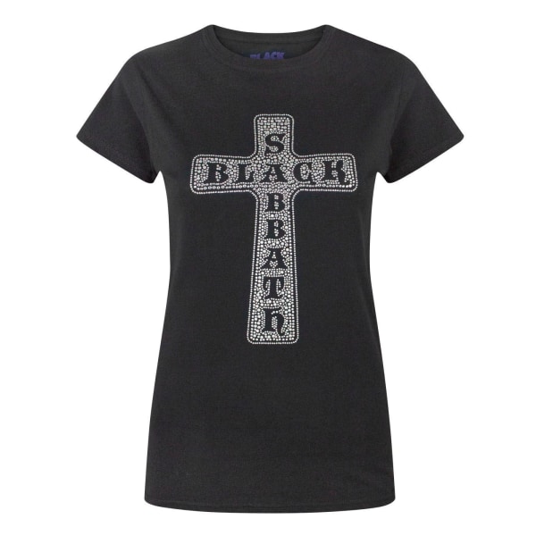 Black Sabbath Dam/Dam Cross Logo Diamante T-Shirt XXL Bla Black XXL