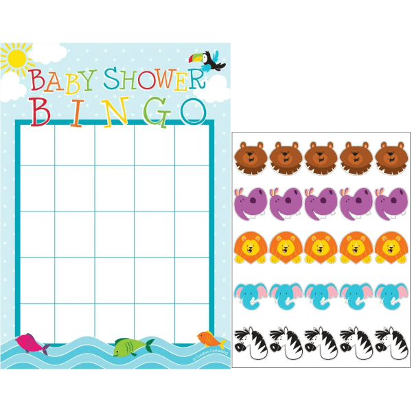 Kreativt fest Noahs ark babyshower bingo En storlek vit/flerfärgad White/Multicoloured One Size
