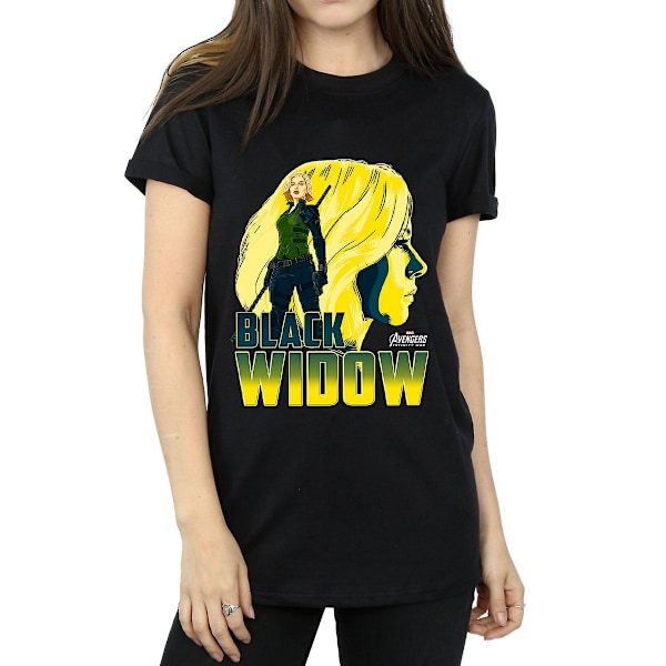 Avengers Infinity War Dam Black Widow Bomull Boyfriend Black 3XL