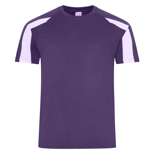 AWDis Cool Mens Contrast Moisture Wicking T-Shirt XL Lila/Arc Purple/Arctic White XL