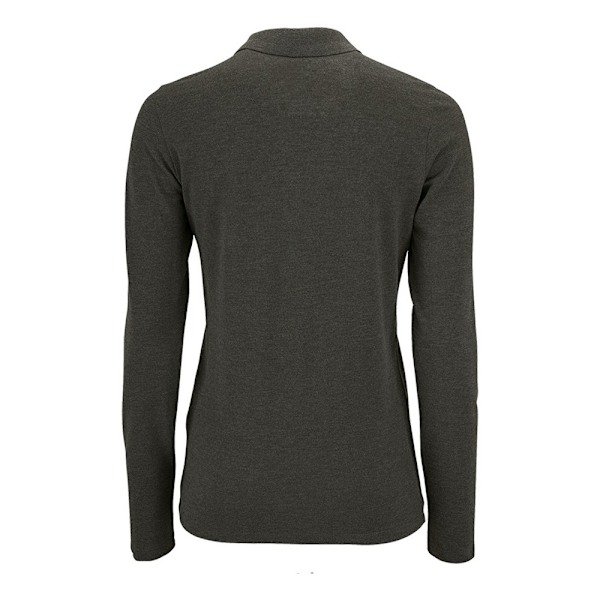 SOLS Dam/Damer Perfekt Långärmad Pique Poloskjorta 3XL Cha Charcoal Marl 3XL