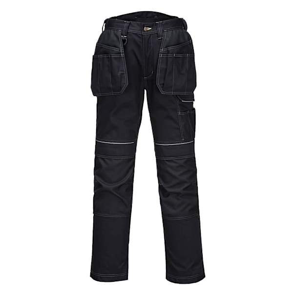 Portwest Herr PW3 Stretch Holster Pocket Arbetsbyxor 34R Svart Black 34R