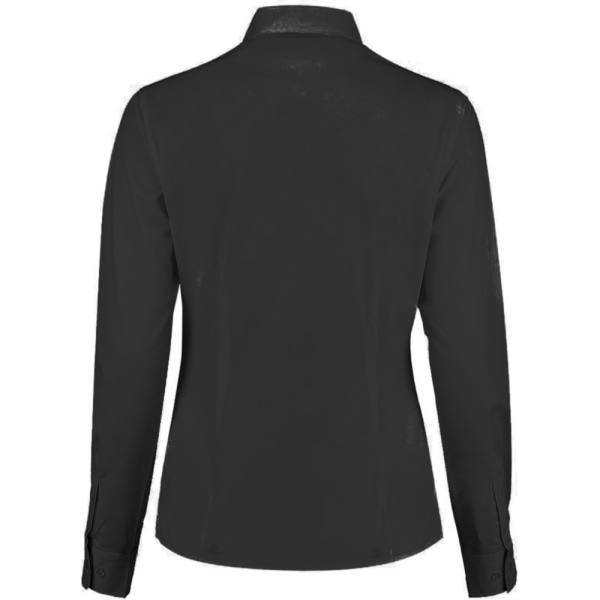Kustom Kit Dam/Kvinnor Mandarin Krage Monterad Långärmad Skjorta Black 8