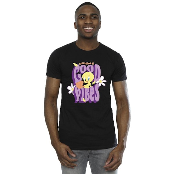 Looney Tunes Mens Tweeday Sunshine & Good Vibes T-Shirt M Svart Black M