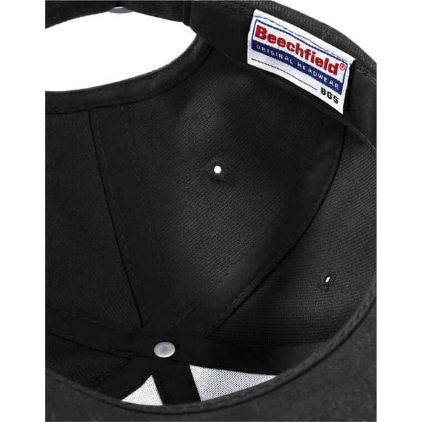 Beechfield Unisex Pro-Style Heavy Brushed Cotton Baseball Cap Black One Size