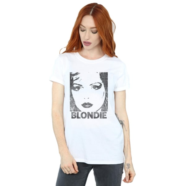 Blondie Dam/Dam Text Face Bomull Pojkvän T-shirt L Whit White L
