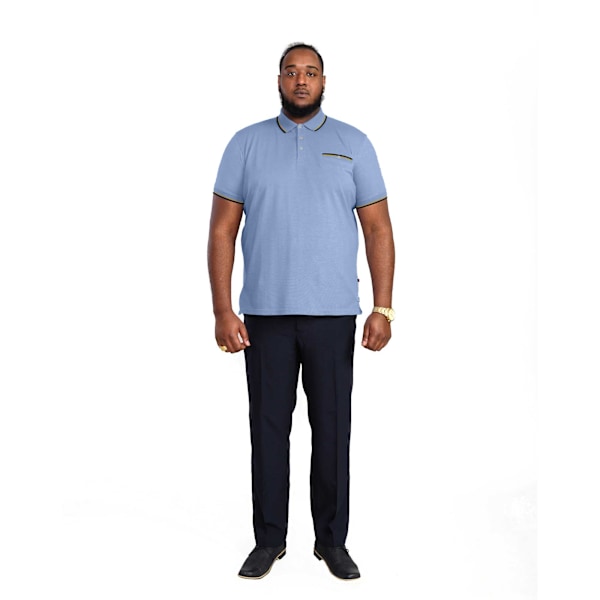 Duke Herr D555 Talbot Pique Jacquard Kingsize Poloskjorta XXL Blå Blue XXL