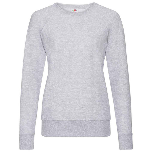 Fruit of the Loom Dam/Damer Lättvikts Raglantröja med Raglansnitt Heather Grey 18 UK