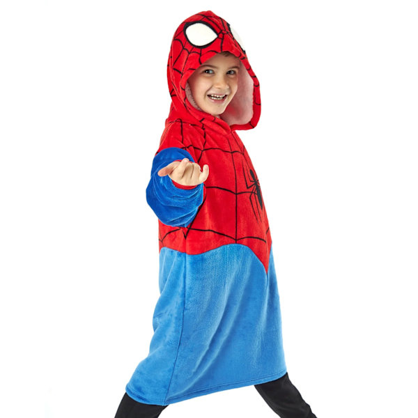 Spider-Man Pojk Hoodiefilt 3-5 År Blå/Röd Blue/Red 3-5 Years