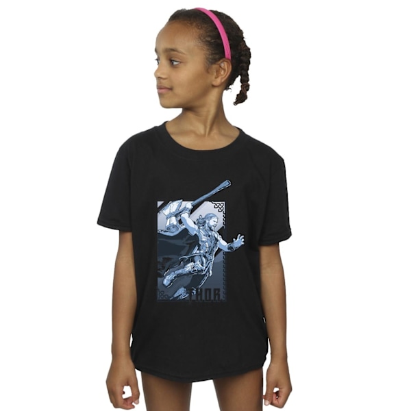 Marvel Girls Thor Love And Thunder Attack Bomull T-shirt 9-11 år Black 9-11 Years