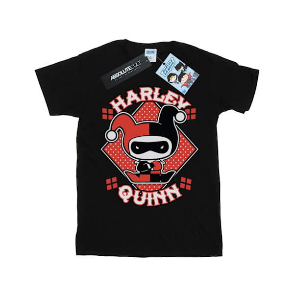 DC Comics Boys Chibi Harley Quinn Badge T-Shirt 12-13 år Svart Black 12-13 Years