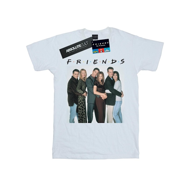 Friends Girls Group Photo Hugs Bomull T-shirt 7-8 år Vit White 7-8 Years